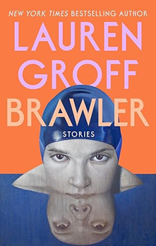 Cover of Brawler, featuring a person in a blue swim cap with chin sunk into blue matching water beneath.
