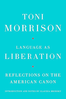 Cover of Language as Liberation, which is white text separated by small red stars on a plain turquoise background.