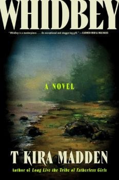 The cover of Whidbey, featuring what looks like a wilderness landscape surrounded by black edges.